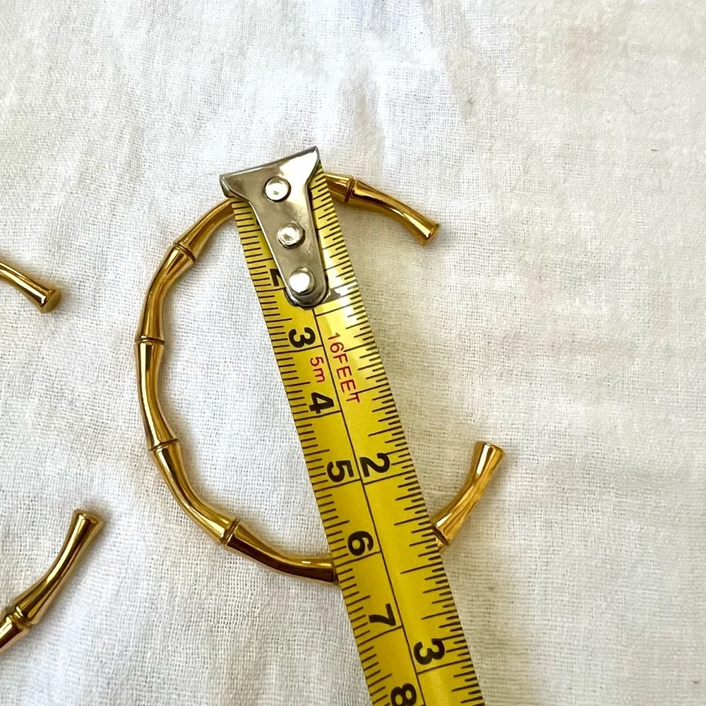 Vintage Bamboo Style Stainless Steel Gold Overlay Bracelets - Picture 7 of 10